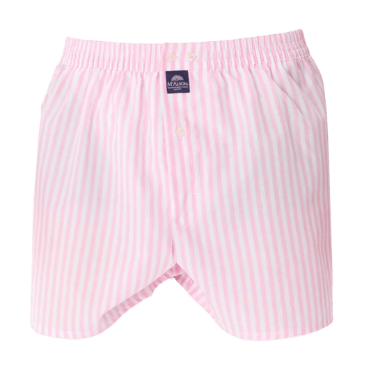 McAlson - Boxer Shorts - Classic striped pink - Regent Tailoring Salisbury