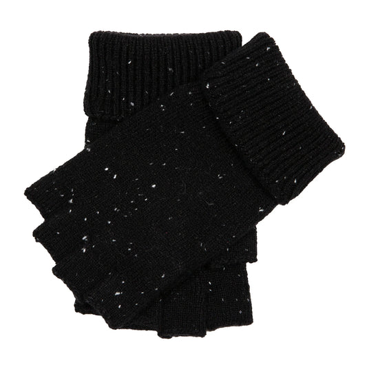 Black speckle fingerless gloves