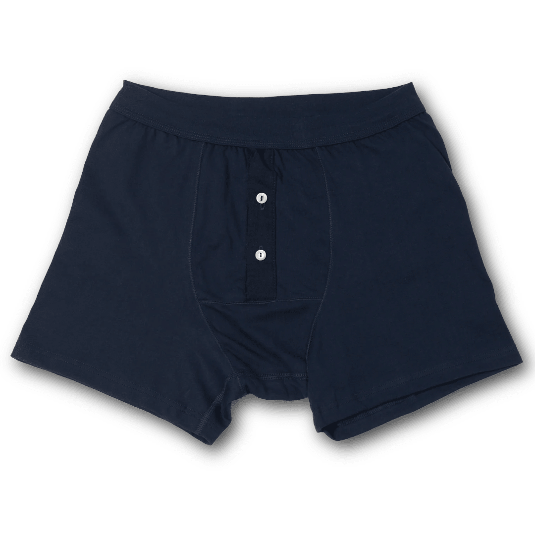 MERZ B. SCHWANEN - 225 Button Fly Boxer Brief - Ink Blue - Regent Tailoring Salisbury
