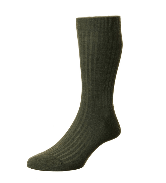Pantherella - Laburnum - Merino Wool Socks - Dark Olive Mix - Regent Tailoring Salisbury
