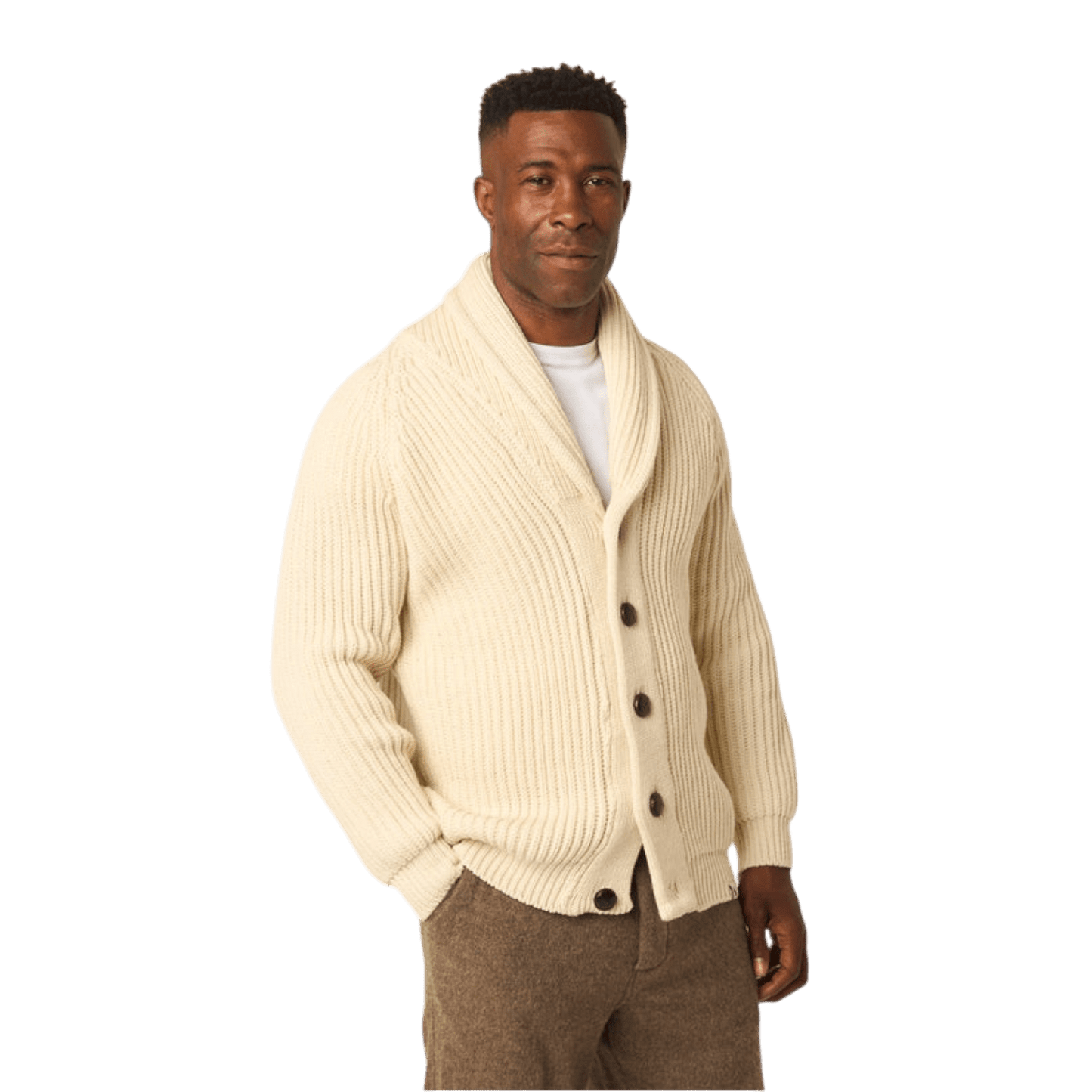PEREGRINE - Wilkinson Cardigan - British Wool - Ecru - Regent Tailoring Salisbury