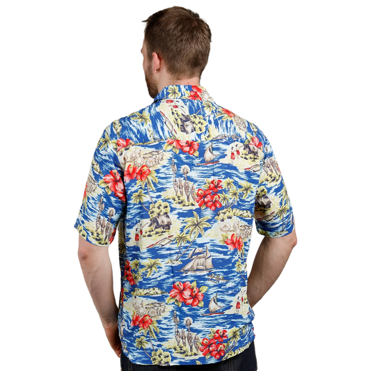 PIKE BROTHERS - 1948 Surf shirt - Random Blue - Regent Tailoring Salisbury
