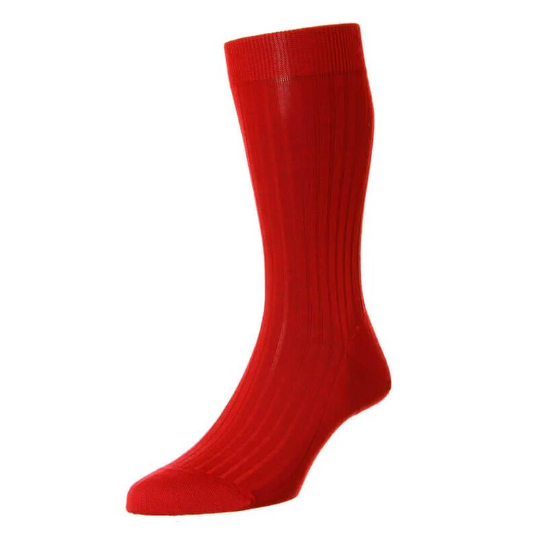 Pantherella - Laburnum - Merino Wool Socks - Royal Red - Regent Tailoring