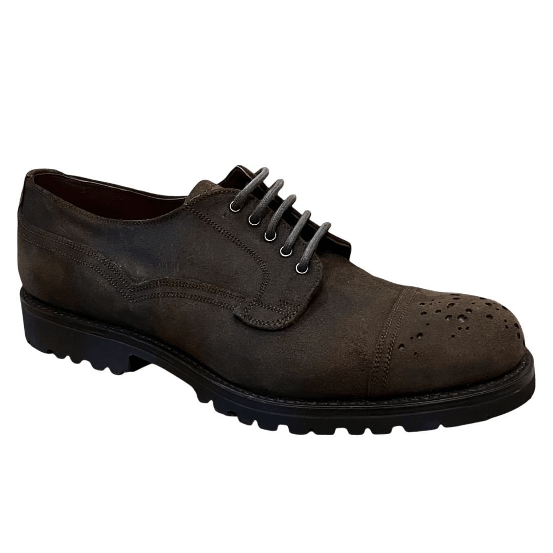 Regent - 'Buck Rogers' Buckshot Derby Brogue - Wax Leather - Regent Tailoring Salisbury