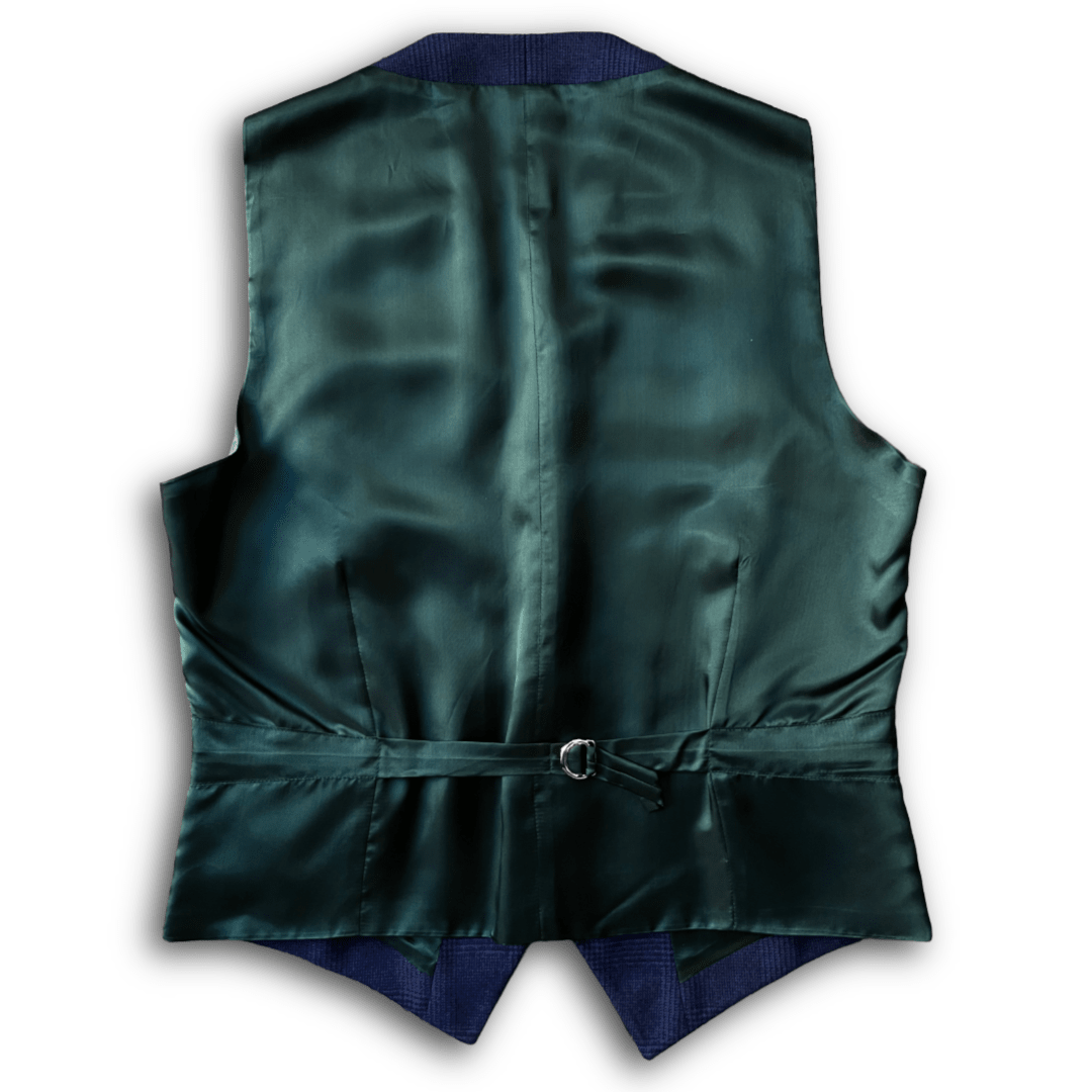 Regent - Bud Waistcoat – Navy Check Wool - Regent Tailoring Salisbury