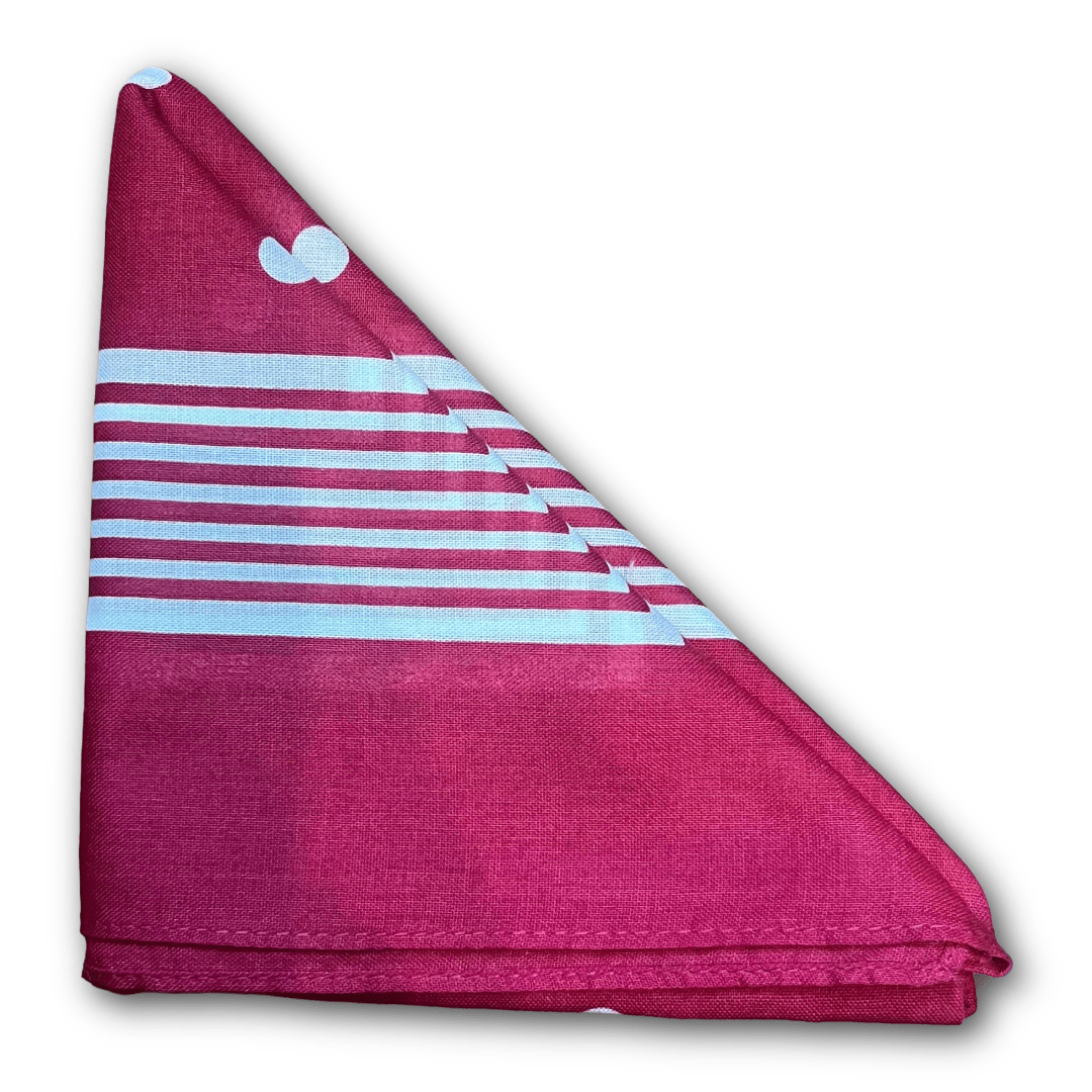 Regent - Cotton Hanky - Bandana - Burgundy with White - Regent Tailoring Salisbury
