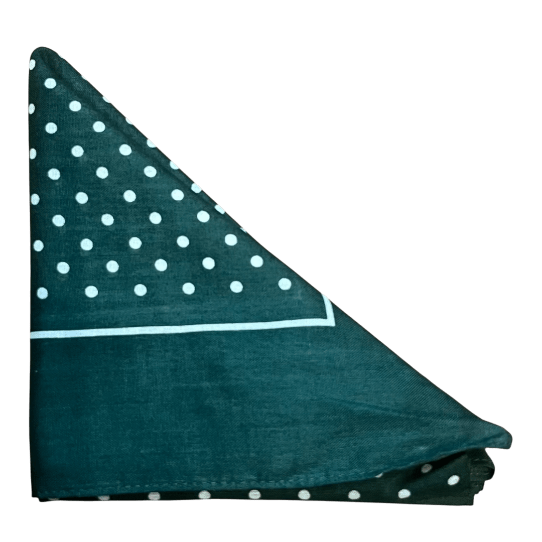 Regent - Cotton Hanky - Bandana - Green with White Spot - Regent Tailoring Salisbury
