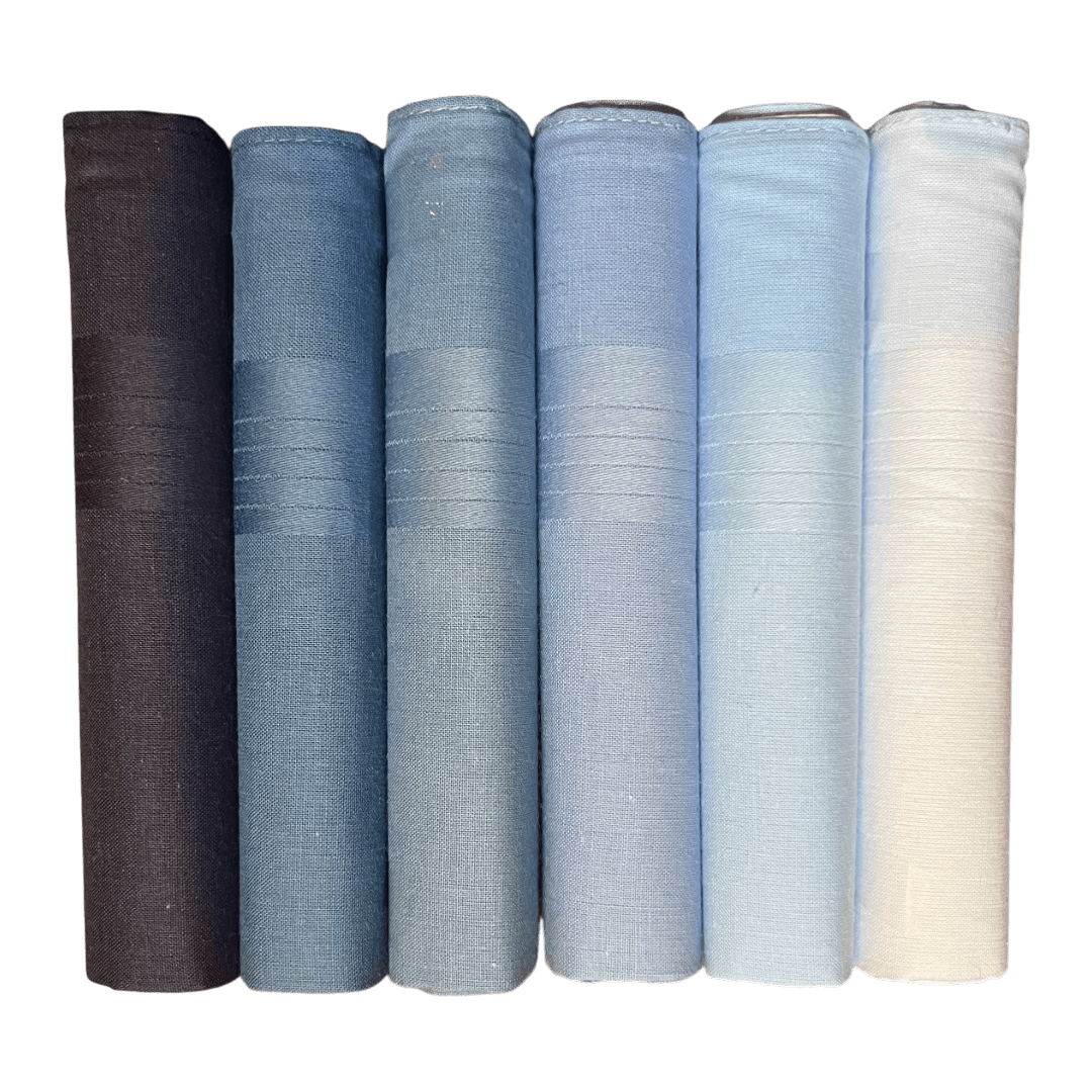 Regent - Cotton Hanky - Bandana Set of 6 - Shades of Blue - Regent Tailoring Salisbury