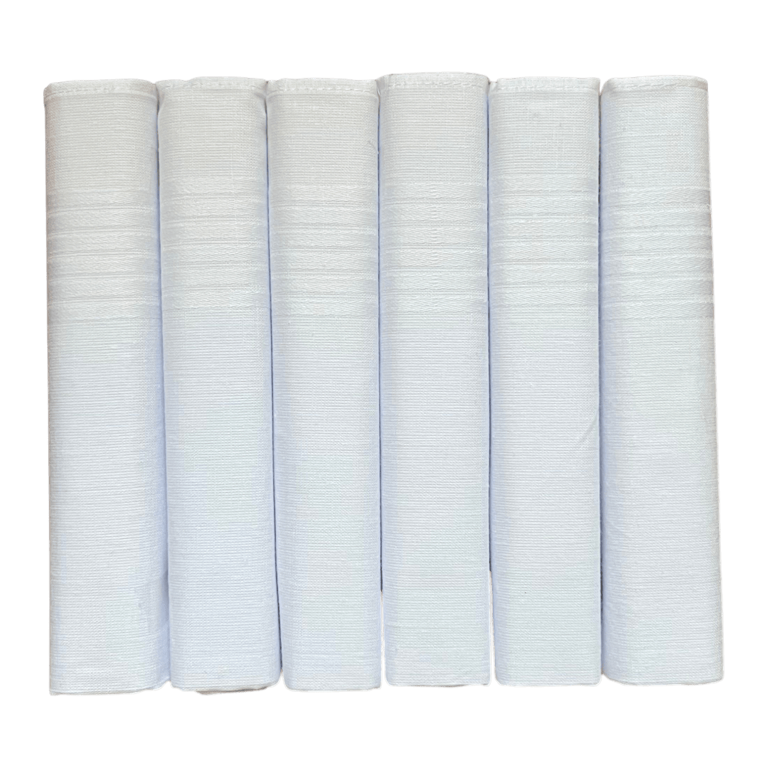 Regent - Cotton Hanky - Set of 6 Luxury handkerchiefs - White - Regent Tailoring Salisbury