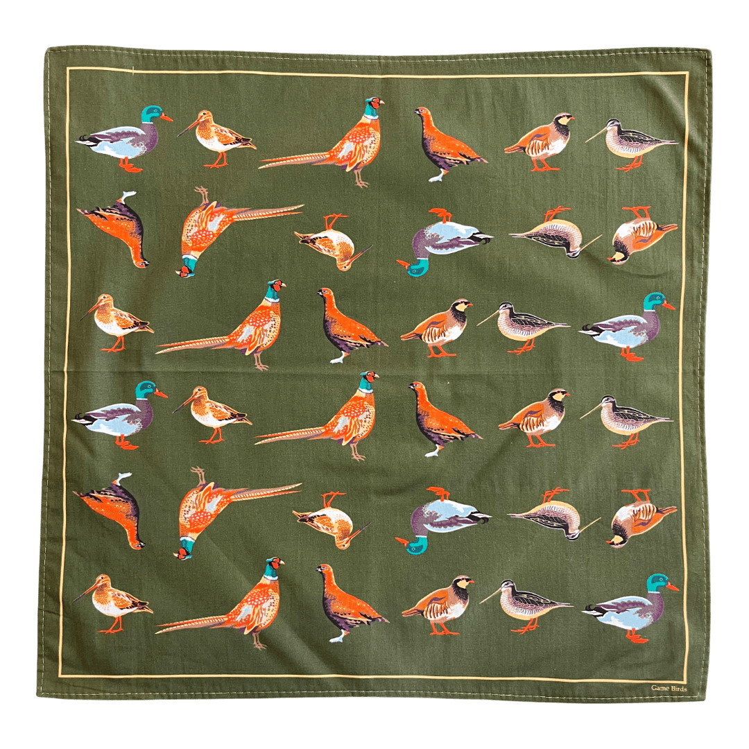 Regent - Cotton Pocket Square - Game Birds - Regent Tailoring Salisbury