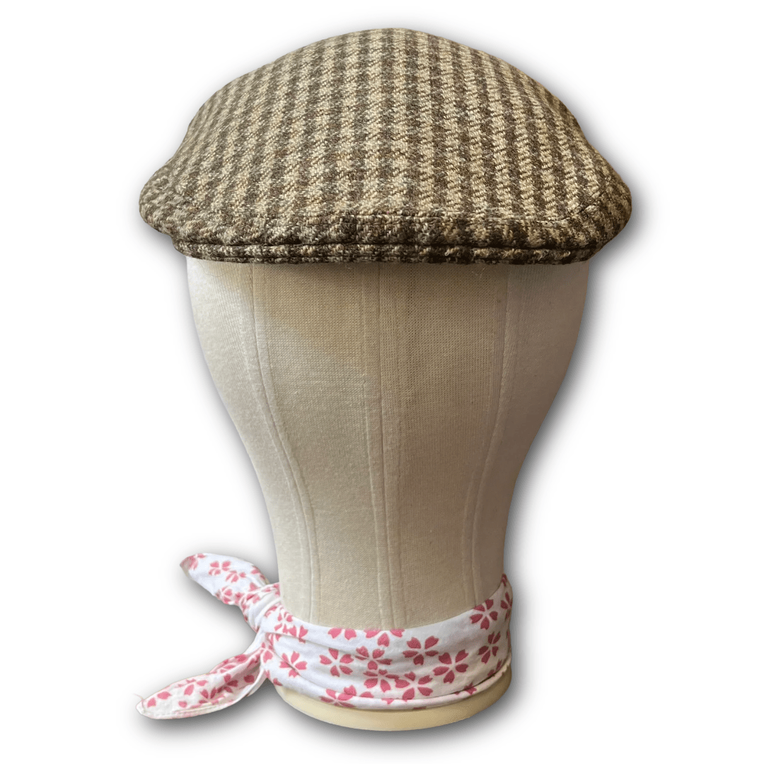Regent - Flat Cap - 'Garbut' Brown/Beige Houndstooth Tweed - Regent TailoringRegent
