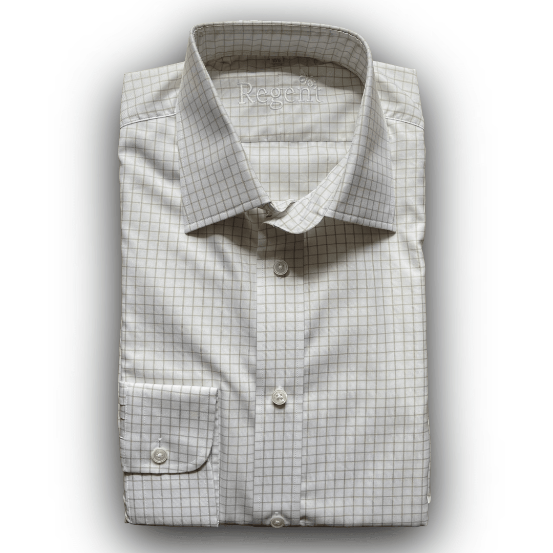 Regent - 'Godfrey' Twill Check Shirt - Light Green - Regent Tailoring Salisbury