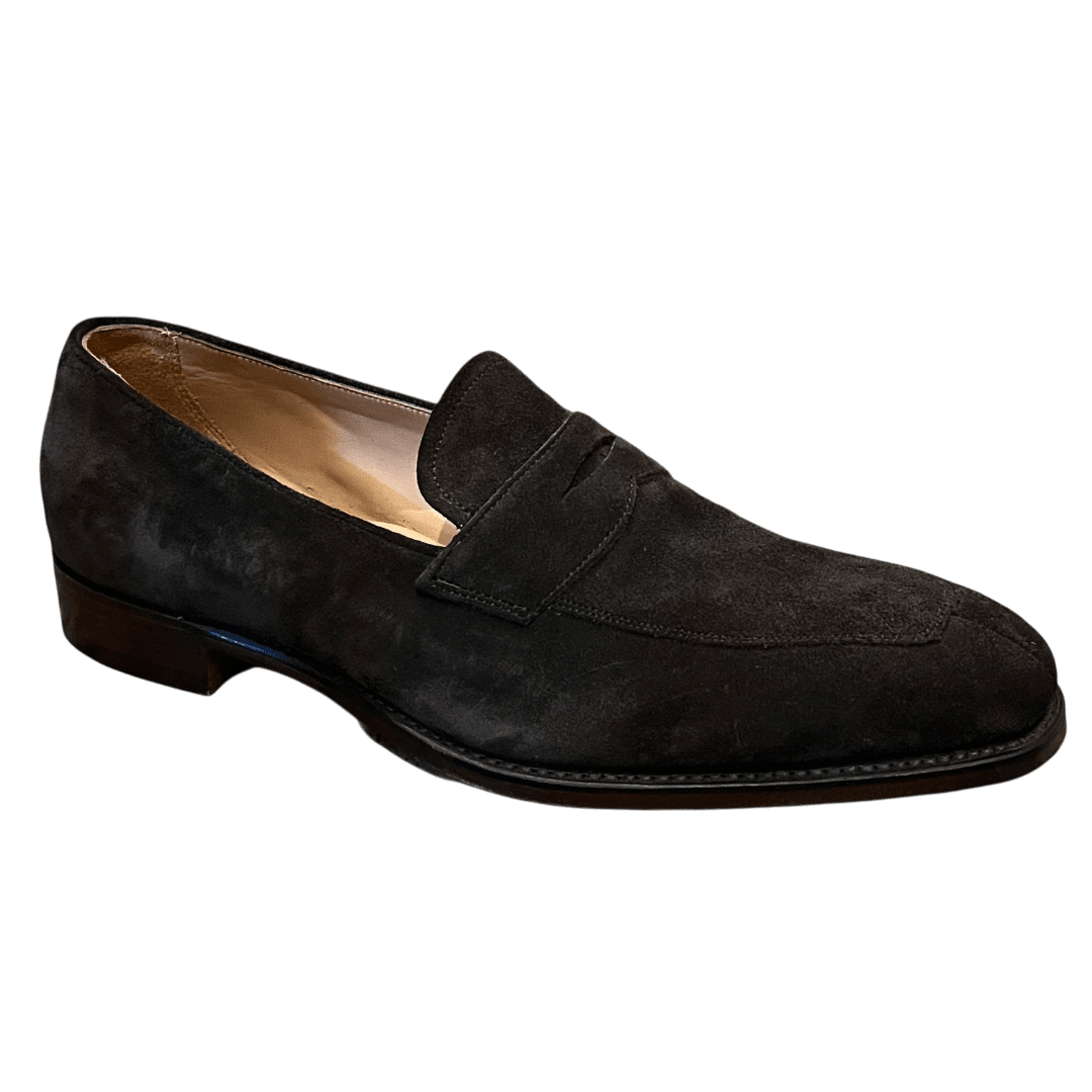 Regent - 'Henry George' Split-Toe Penny Loafer - Plough Suede - Regent Tailoring Salisbury