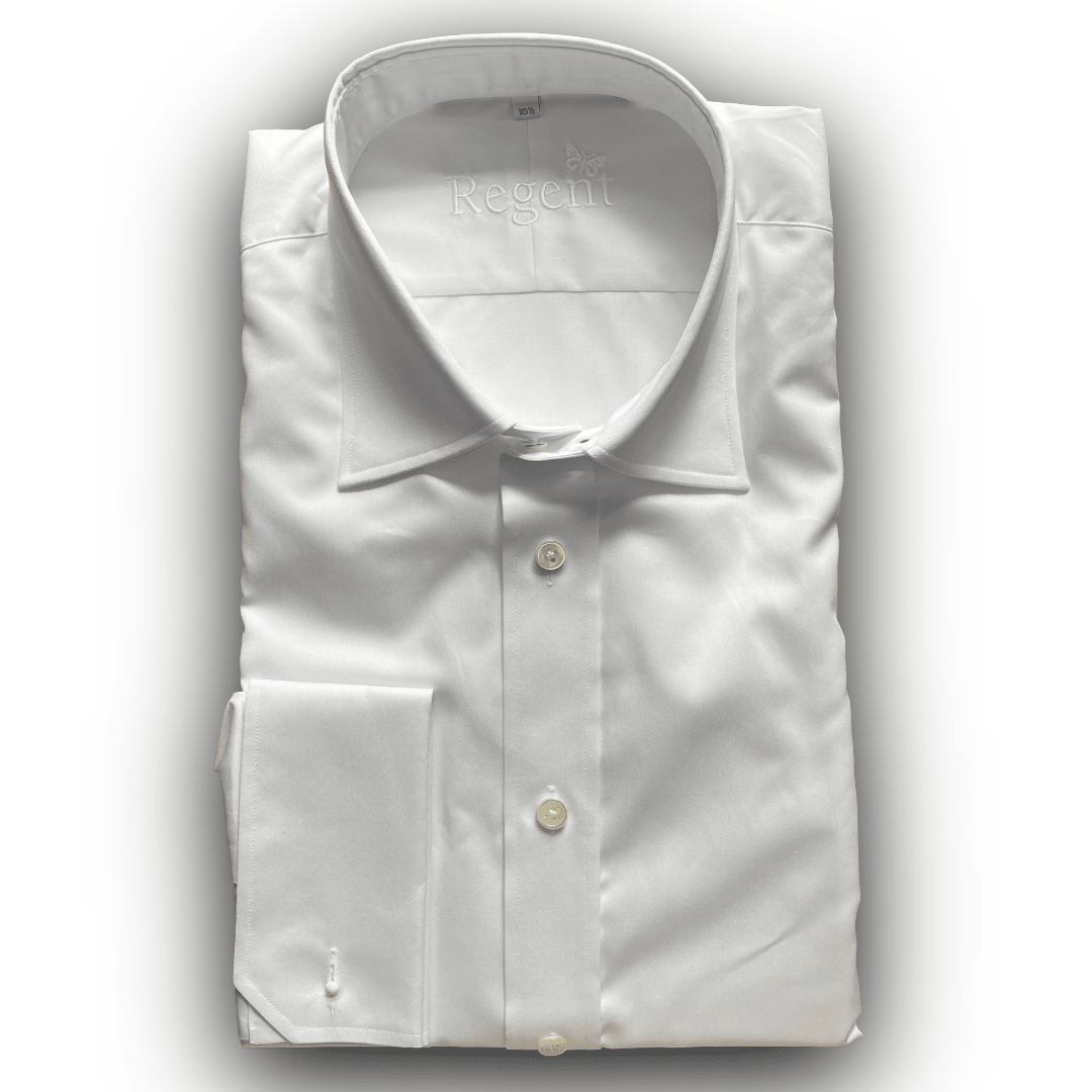 Regent 'Heritage' - Twill Double Cuff Shirt - White - Regent Tailoring Salisbury