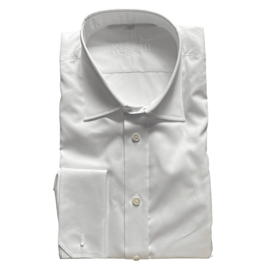 Regent - 'Heritage' - Twill Double Cuff Shirt - White - Regent Tailoring Salisbury
