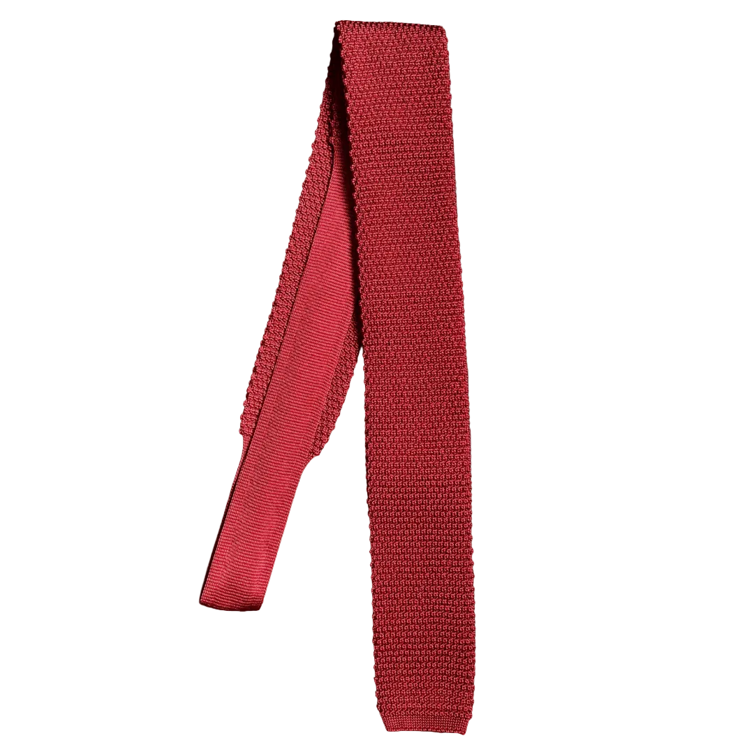 Regent - Knitted Silk Tie - Crimson Red - Regent Tailoring Salisbury