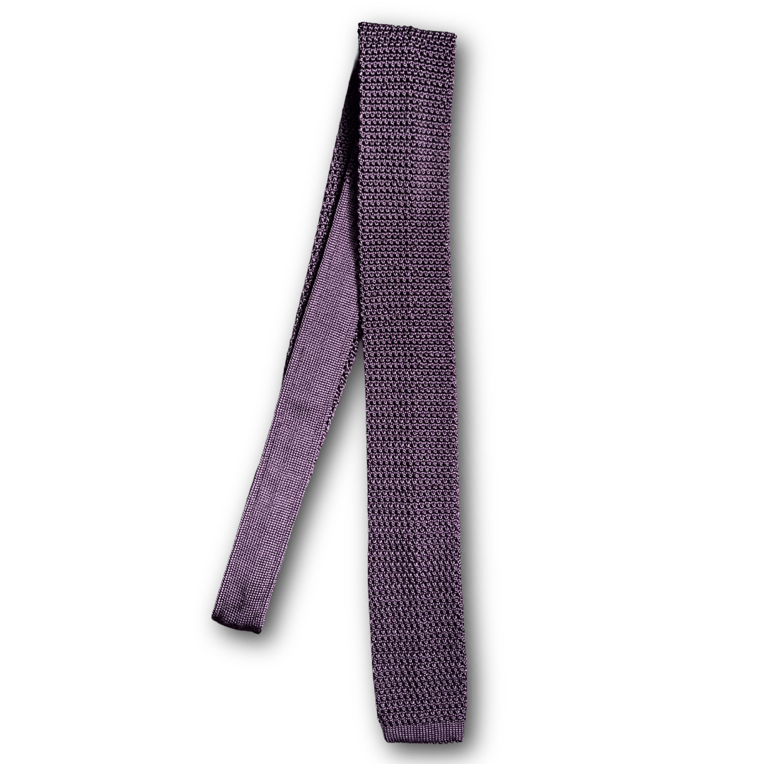 Regent - Knitted Silk Tie - Plum - Regent TailoringRegent