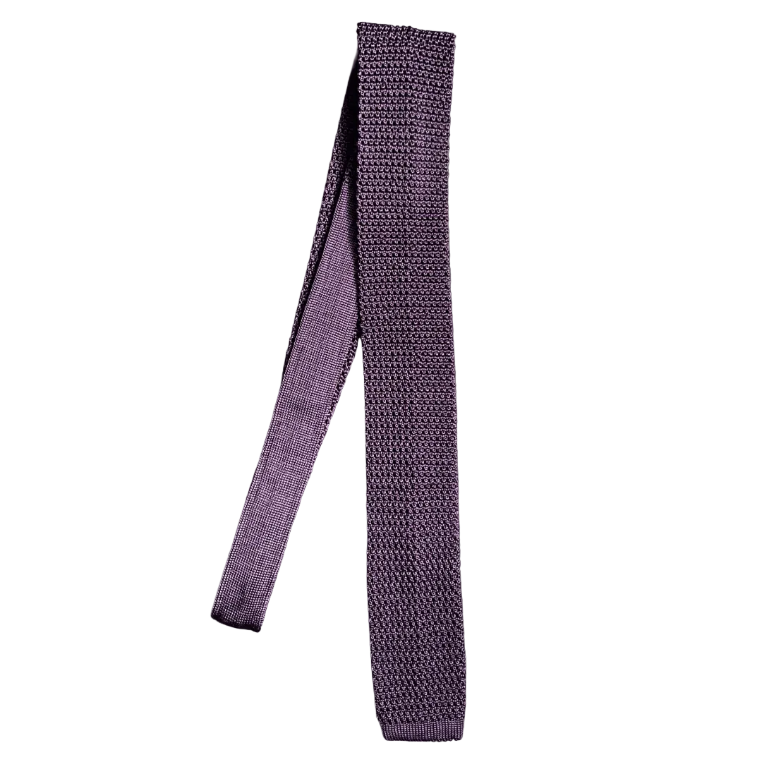 Regent - Knitted Silk Tie - Plum - Regent Tailoring Salisbury