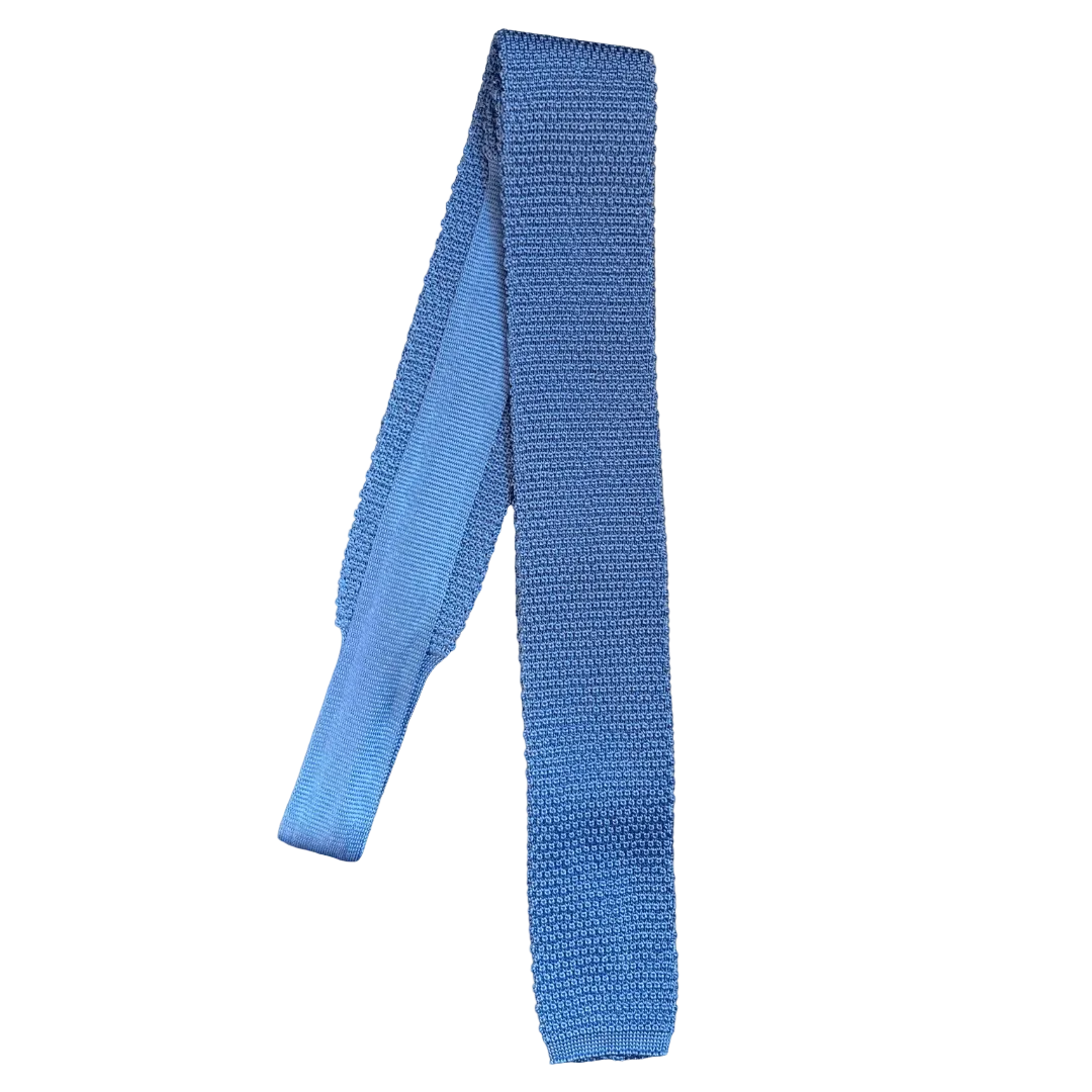 Regent - Knitted Silk Tie - Sky Blue - Regent Tailoring Salisbury