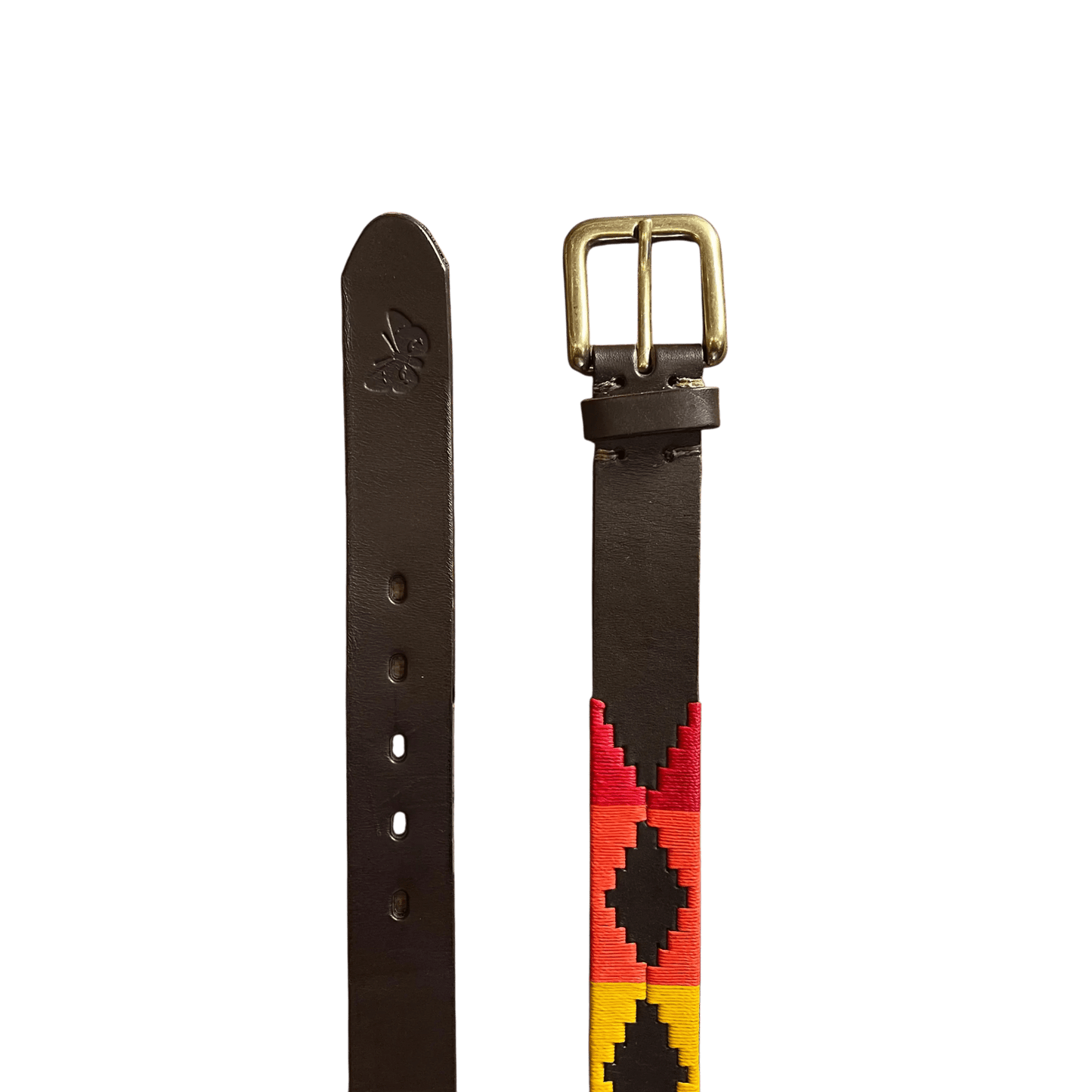 Regent - Polo Belt - Embroidered - Leather - Rainbow Multi Colour - Regent Tailoring Salisbury