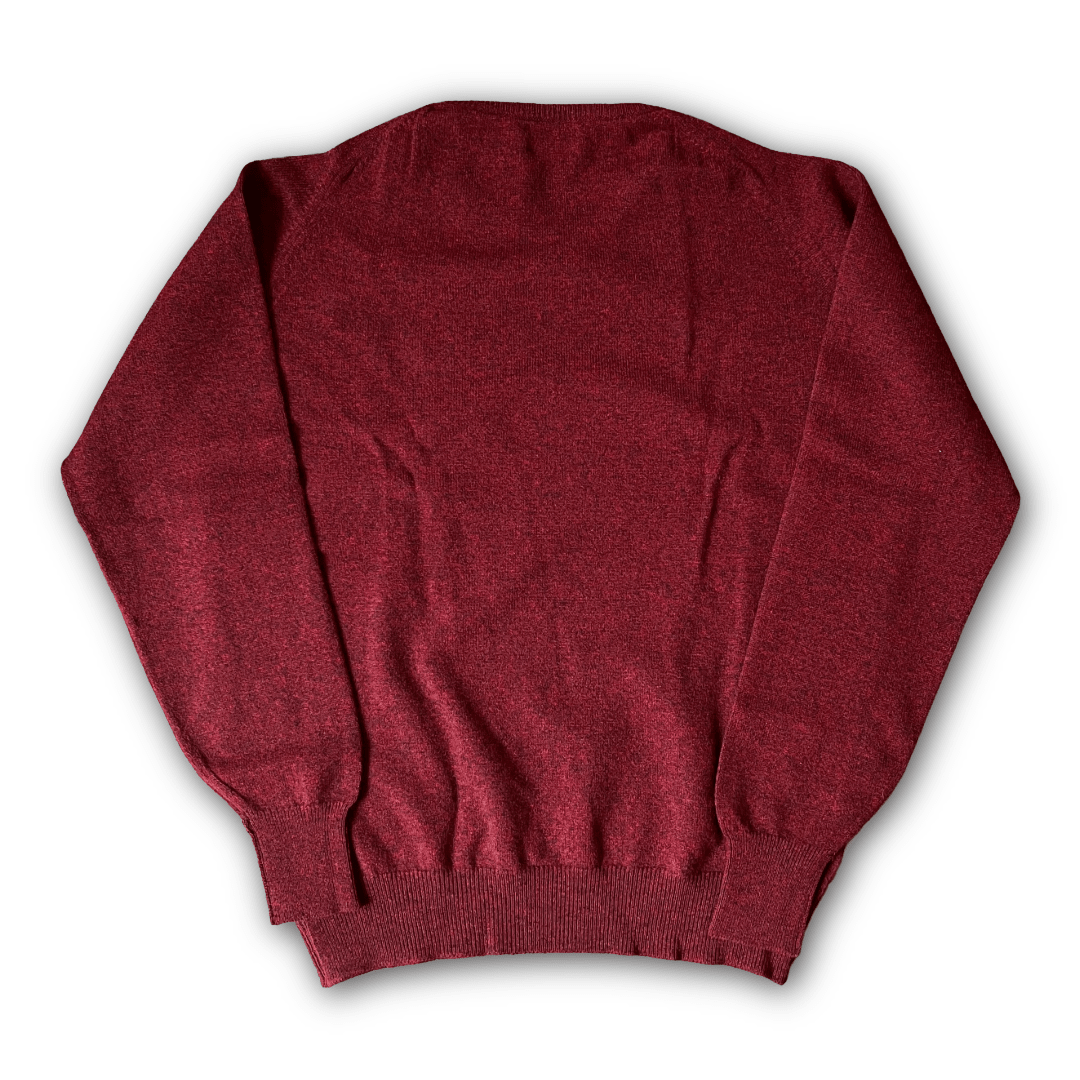 Regent - Round Neck Jumper - Geelong Wool - Burgundy - Regent Tailoring Salisbury