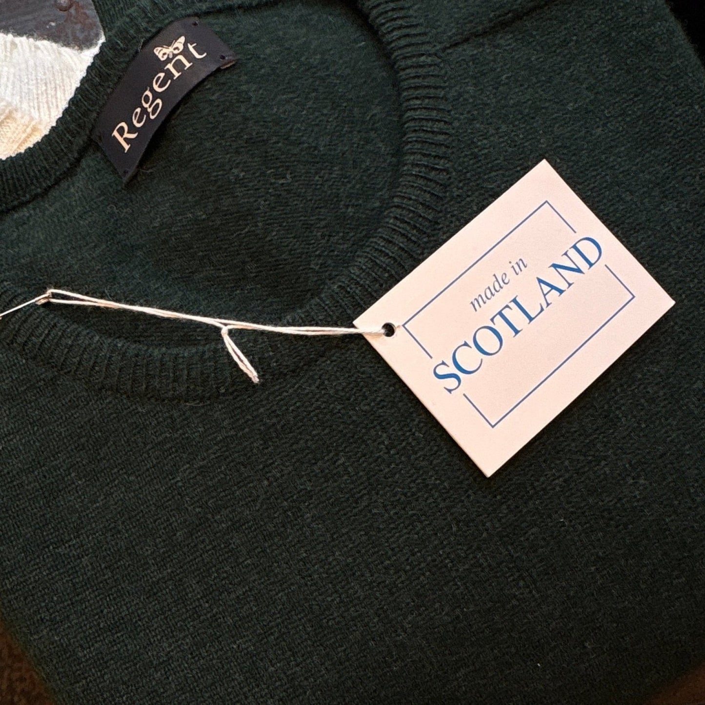 Regent - Round Neck Jumper - Geelong Wool - Green - Regent Tailoring Salisbury