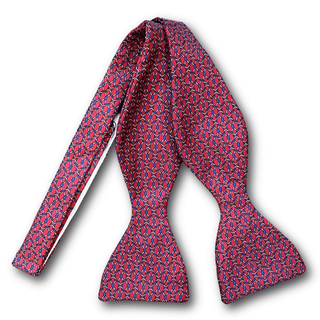 Regent - Silk Bow Tie - Sea Nott - Red/Navy/White - Regent TailoringRegent