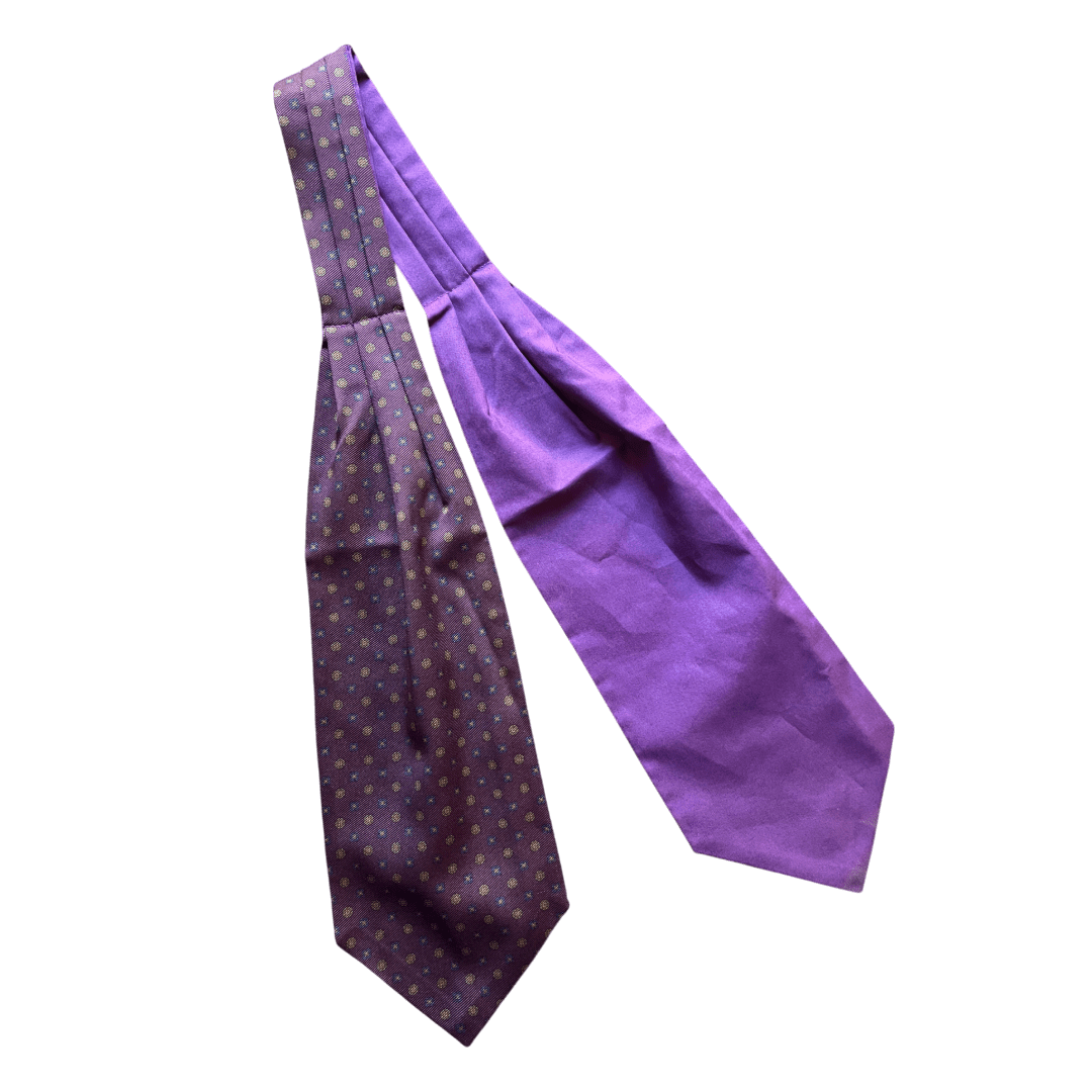 Regent - Silk/Cotton Cravat - Geometric - Purple - Regent Tailoring Salisbury