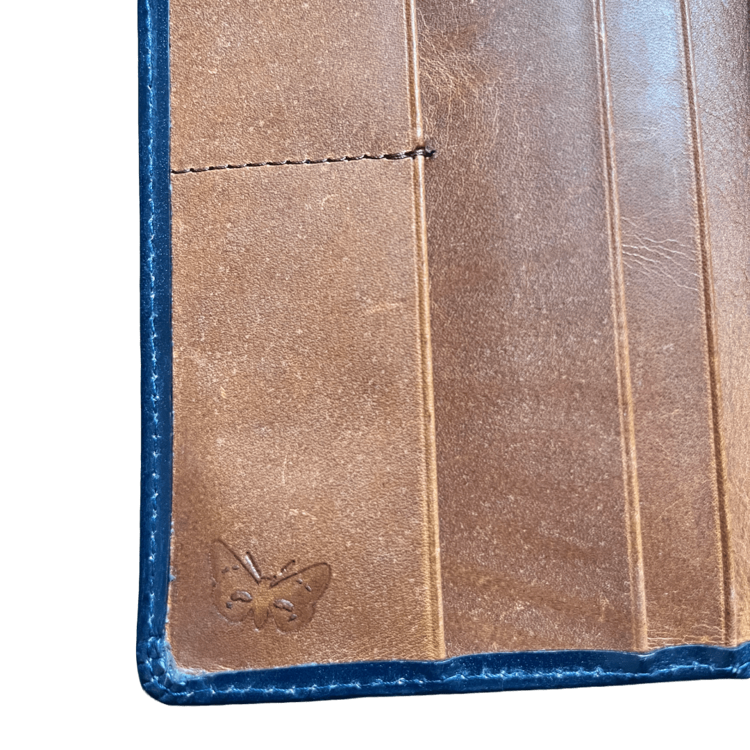 Regent - Tall Leather Wallet - Navy - Regent Tailoring Salisbury