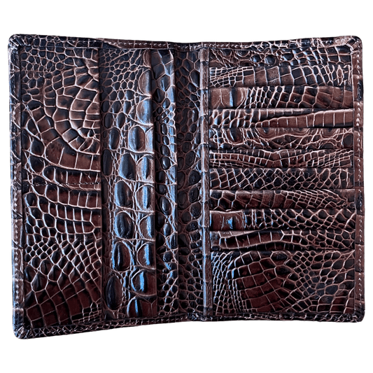 Regent - Tall Leather Wallet - Reptile Press Effect - Regent Tailoring Salisbury