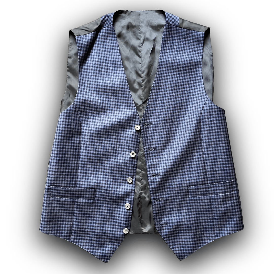Regent - Waistcoat - Lamond - Blue Small Check - Regent TailoringRegent