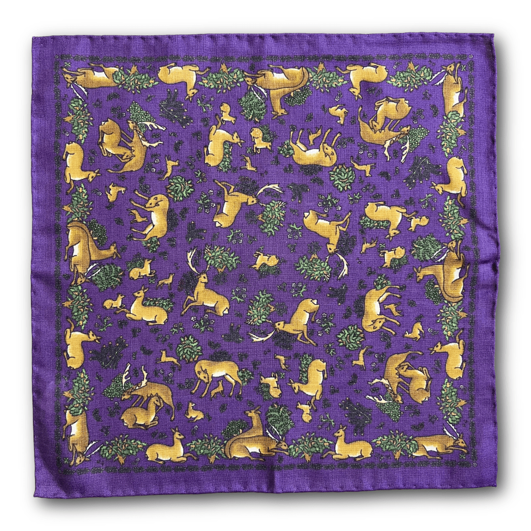 Regent - Wool/Silk Pocket Square - Purple Deer - Regent Tailoring Salisbury