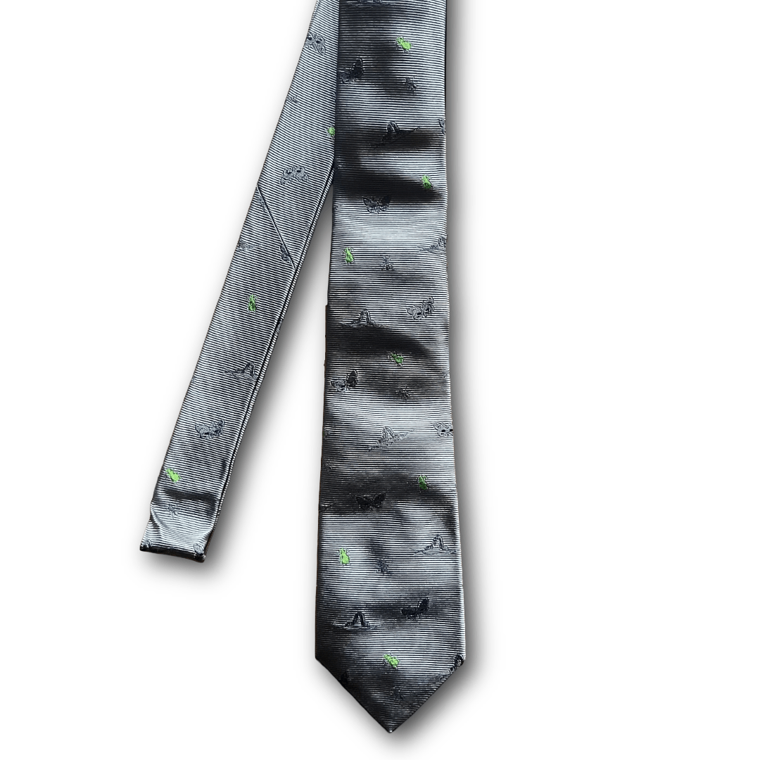 Regent - Woven Silk Tie - Grey Bugs - Regent TailoringRegent