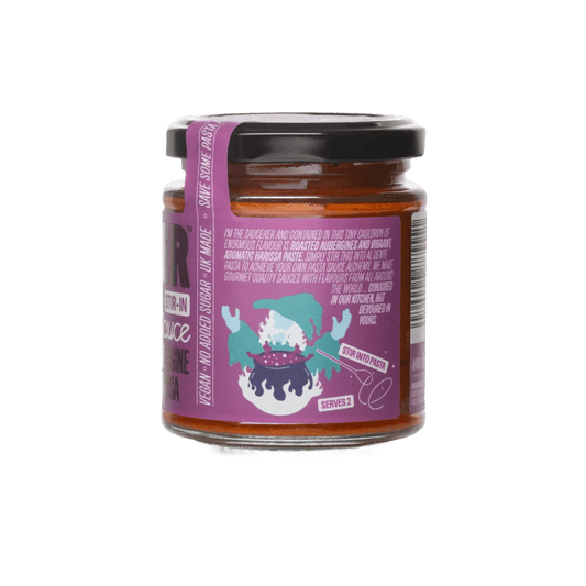 The Saucerer - Roasted Aubergine & Spicy Harissa Pasta Sauce - 190g - Regent Tailoring Salisbury