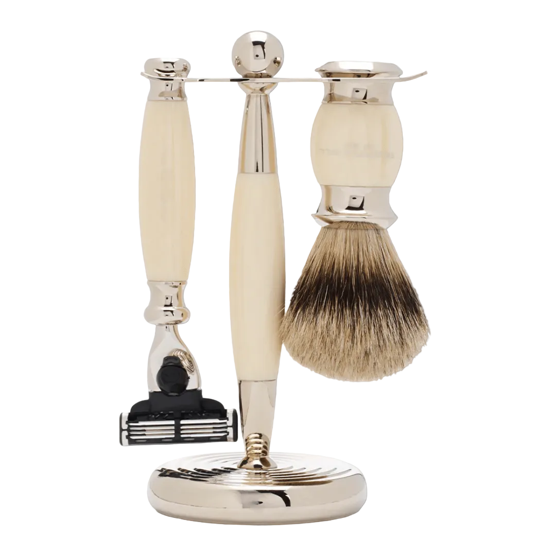 Truefitt & Hill - Edwardian Collection Shaving Set - Faux Ivory - Regent Tailoring Salisbury