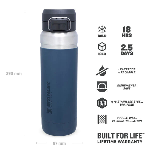 Stanley - Go Quick Flip Water Bottle - 24 oz - .7 L -Blue Lagoon