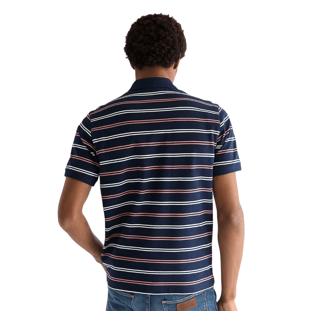 Wrangler - Regular Stripe Polo Shirt - Navy - Regent Tailoring Salisbury