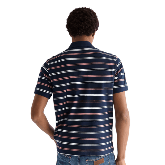 Wrangler - Regular Stripe Polo Shirt - Navy - Regent Tailoring Salisbury