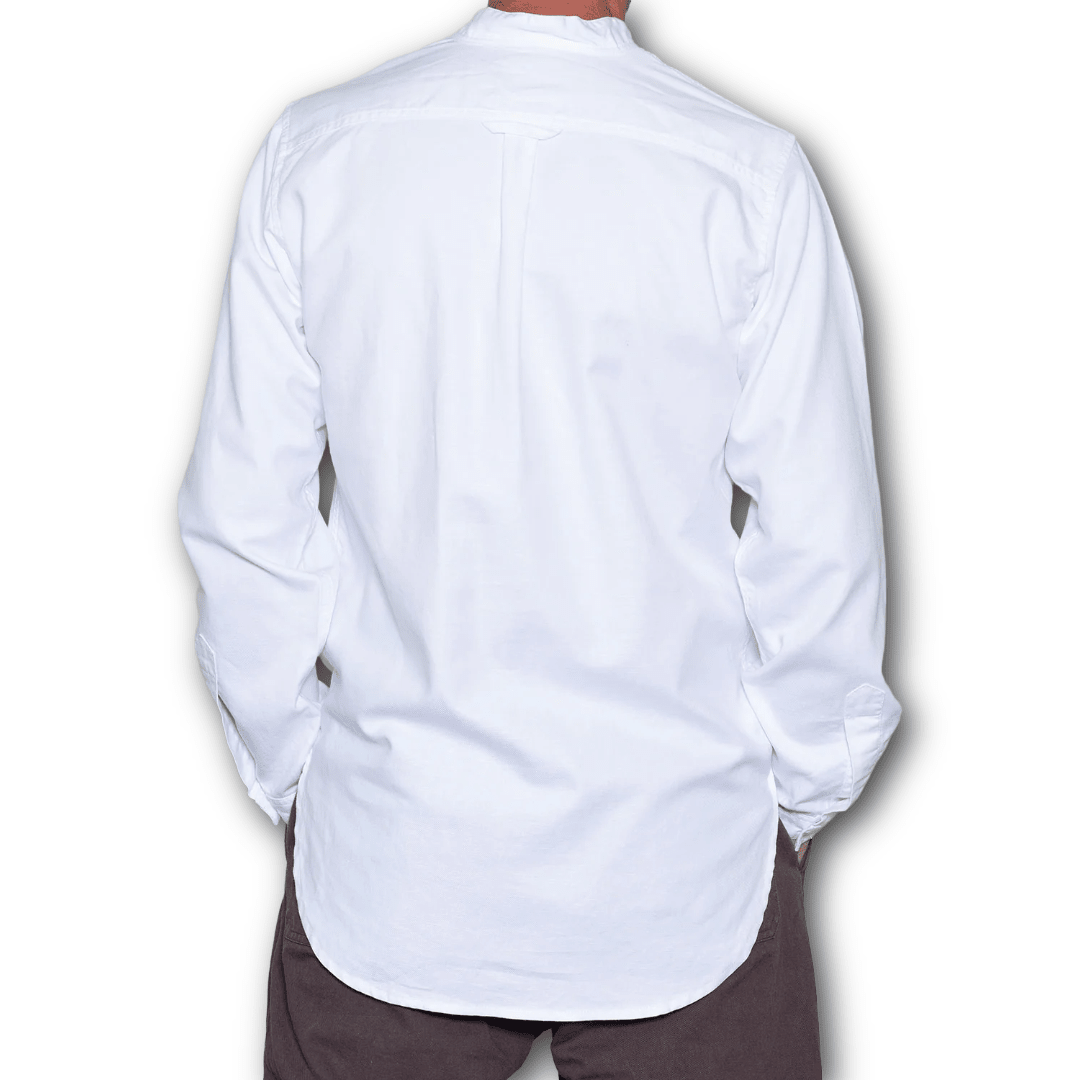 Yarmouth Oilskins - The Admiralty Shirt - Grandad collar - Cotton - White - Regent TailoringYarmouth Oilskins