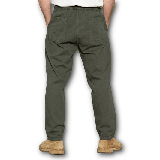 Yarmouth Oilskins - The Deck Trouser - Washed Cotton - Olive - Regent Tailoring Salisbury