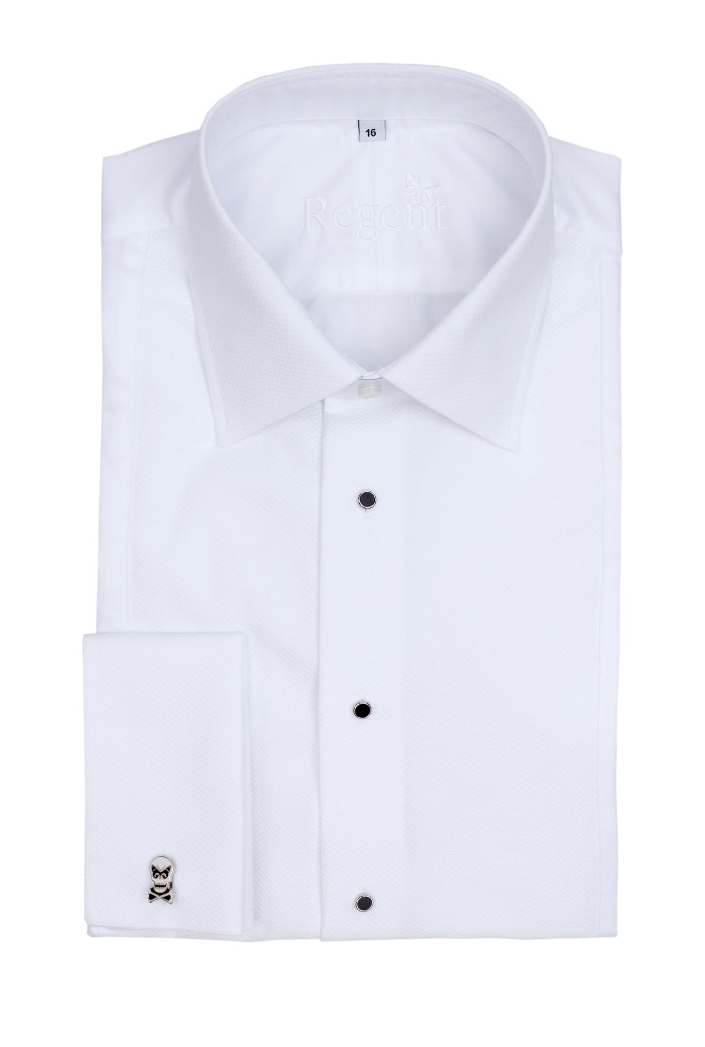 Regent - Dinner/ Evening Shirt - White Twill with Marcella Details - Regent Tailoring
