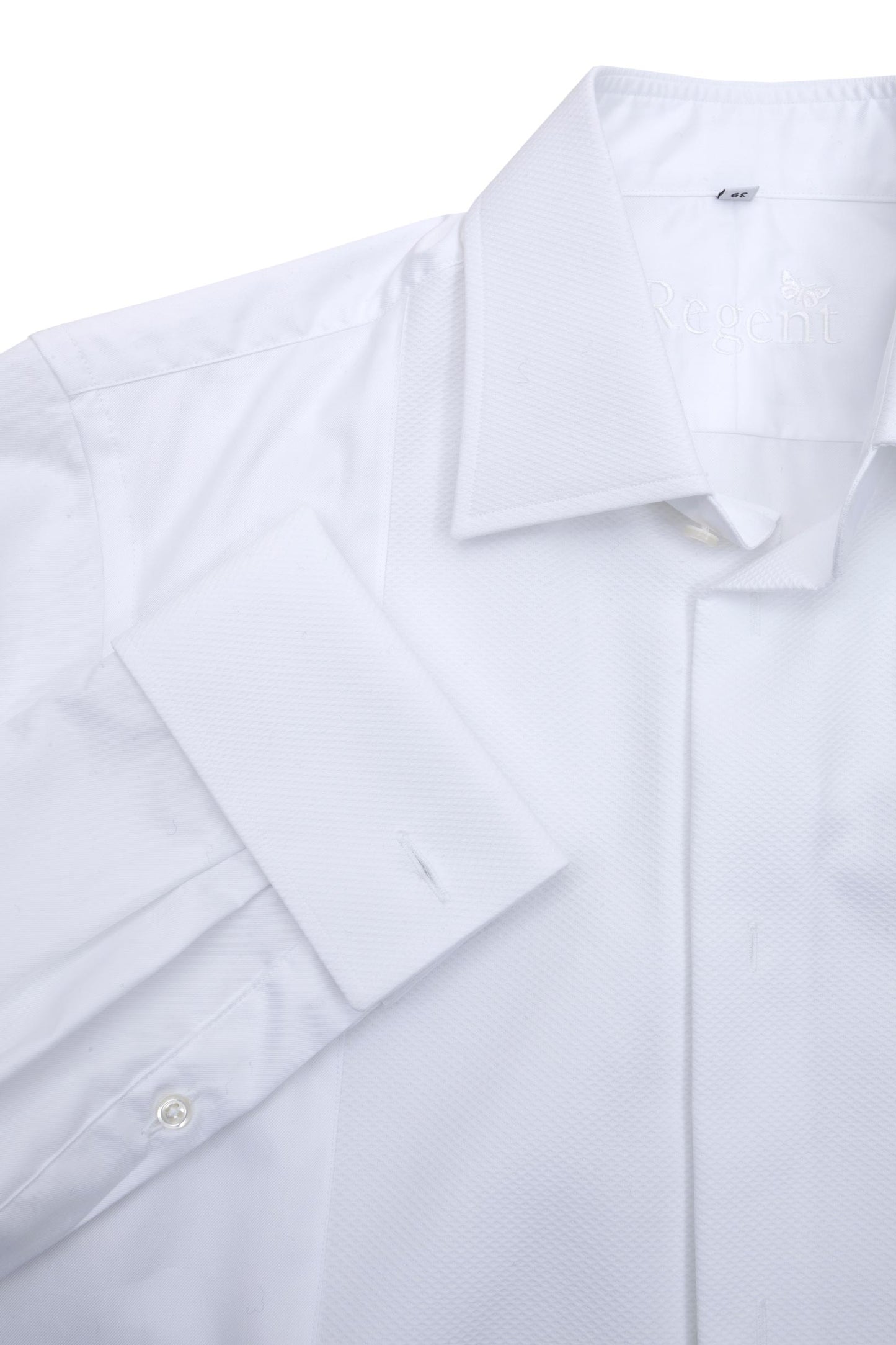 Regent - Dinner/ Evening Shirt - White Twill with Marcella Details - Regent Tailoring