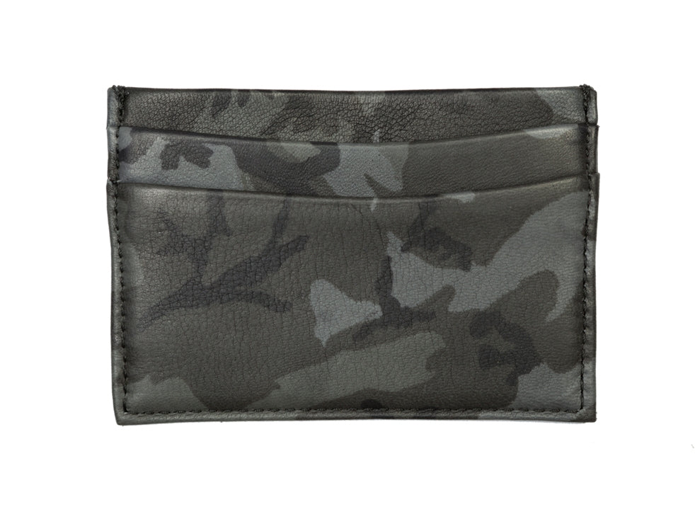 Regent - Camouflage Card Holder - Black/ Grey w/ Tweed Lining - Regent Tailoring