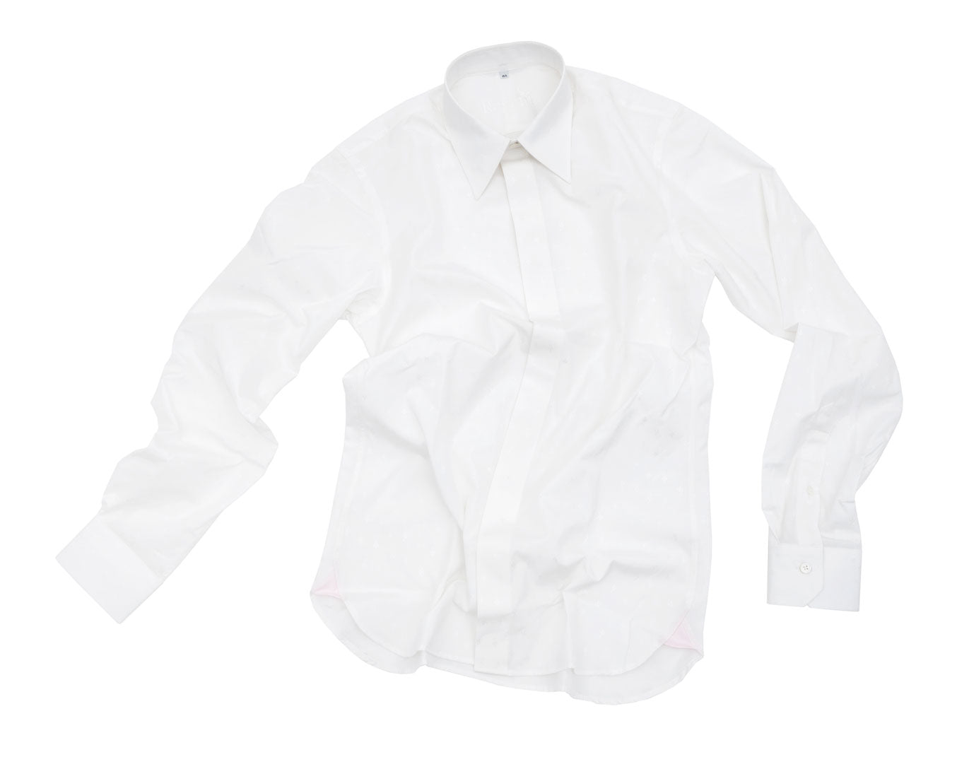 Regent - 100% White Cotton Shirt - White Fleur de Lis - King Collar - Regent Tailoring