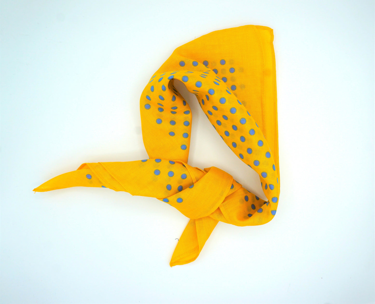 Regent - Cotton Hanky - Bandana - Gold with Blue Spot