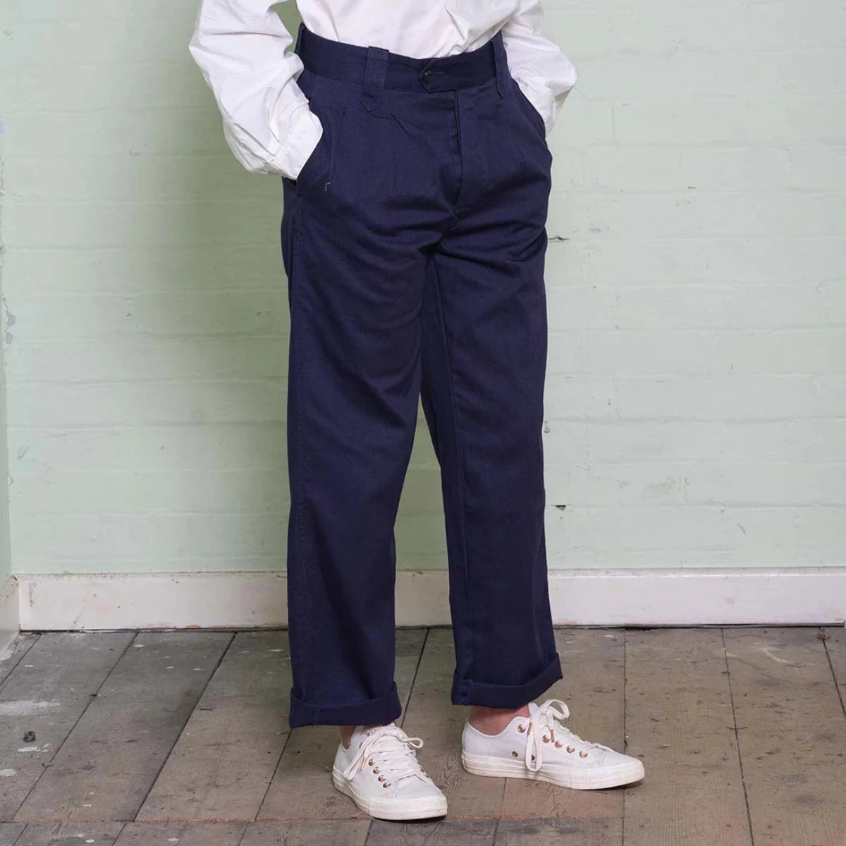 The Workwear Trouser is a perfect amalgamation of all workwear trousers of times past. Yarmouth Oilskins have transformed the workwear trouser from years of adaptations. It is such a timeless workwear garment that has a real heir of authority and stature