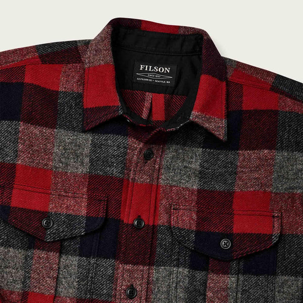 Filson - Northwest Wool Shirt - Red/Navy/Charcoal Check