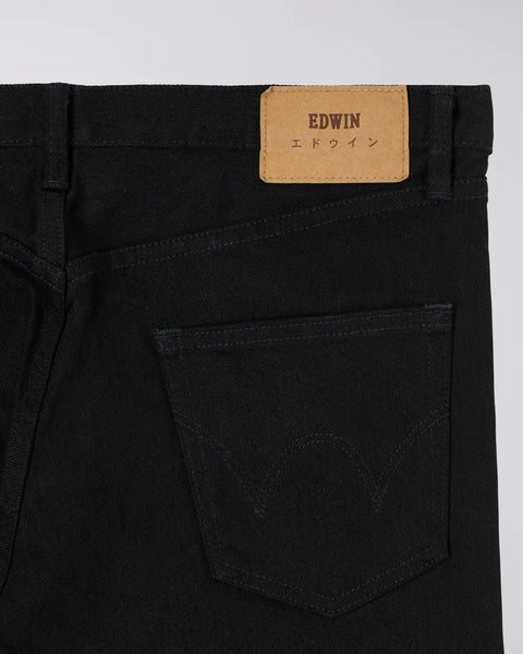 Edwin - Slim Tapered Jeans - 12.5oz Kaihara Black Stretch - Green x White Selvedge Denim - Black Rinsed