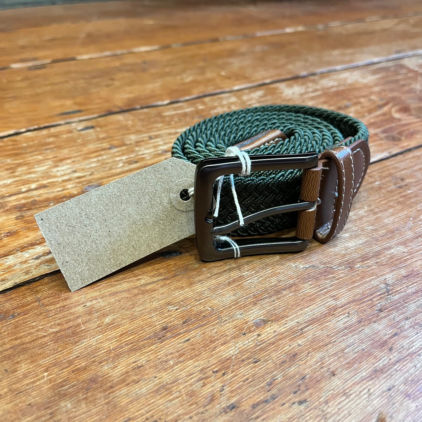 Regent - Woven Elastic Belt - Moss Green