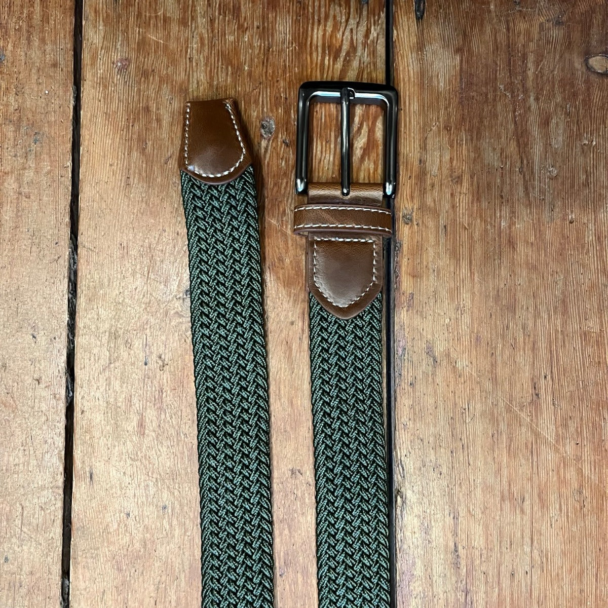Regent - Woven Elastic Belt - Moss Green